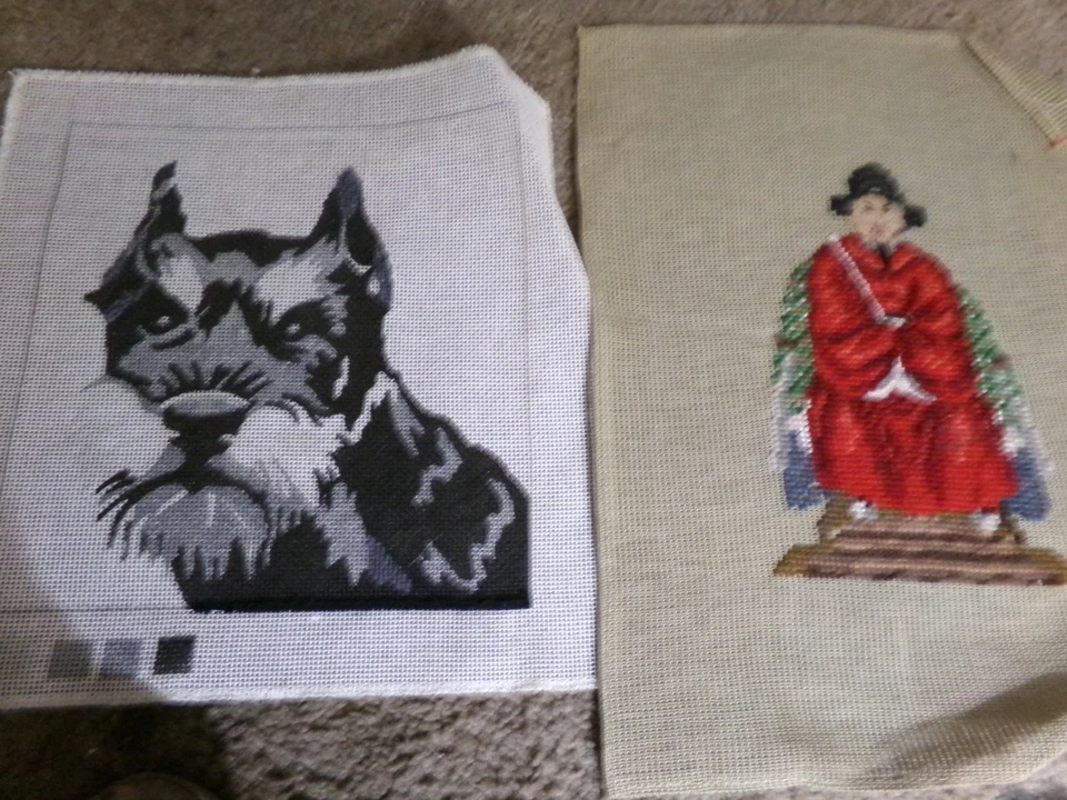 DE COLECCIÓN 2 PUNTAS DE AGUJA SIN TERMINAR / TAPISTRY Crewel Foto 1 de 1