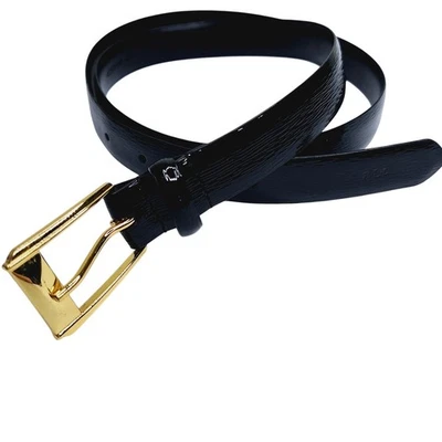 Lauren Ralph Lauren Patent Leather Belt Womens Large Gold Tone Buckle 1" Classic - Image 1 of 4