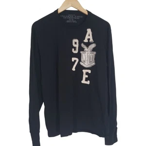 American Eagle Outfitters Black Long Sleeve Athletic Fit Graphic Size L Cotton - Picture 1 of 5