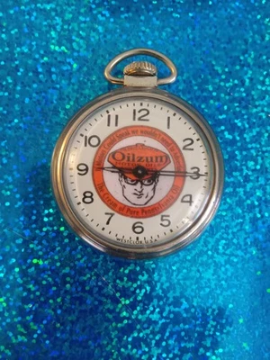 Westclox pocket watch with "Oilzum Oil" Logo...working - Image 1 of 2