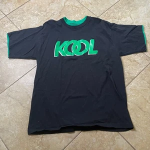 Vintage 90s Bluegrass Tees Graphic T-Shirt Ringer Tee Black Green KOOL Logo Herren L - Bild 1 von 5
