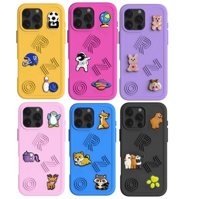 Funda de silicona suave para iPhone 17 Pro Max 16 15 14 13 12 con lindos dijes de dibujos animados Foto 1 de 4