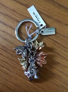 NWT COACH Wildflower Multi Key Chain in ROSE, SILVER & GOLD F29813 - Picture 1 of 2