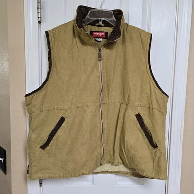 Chaleco de Invierno de Pana Marrón Forrado Sherpa Camionero Caqui Wrangler Hero De Colección Talla 2XL Foto 1 de 4