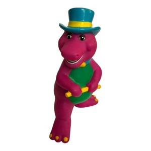 Fun-Time Barney Dinosaur Blue Top Hat Vinyl PVC Toy Figure 5" Tall Poseable Head - Picture 1 of 6