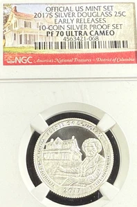 2017 S SILVER PROOF DOUGLASS QUARTER EARLY RELEASE NGC PF70 ULTRA CAMEO - Picture 1 of 2