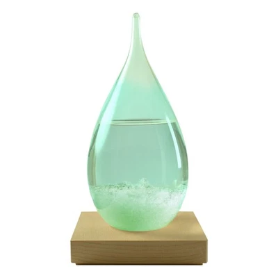 Sturmglas in Tropfenform Wetterstation aus Glas/Holzsockel 11,5 x 21 cm Sea-Club - Bild 1 von 4