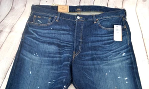 POLO RALPH LAUREN Men's Sullivan Slim Distressed Paint Splatter Jeans NWT 42/30 - Picture 1 of 12