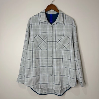 Kit + Ace Mujer Novio Franela Cuadros Camisa Abotonada Gris Ceniza Jaspeado L Foto 1 de 4