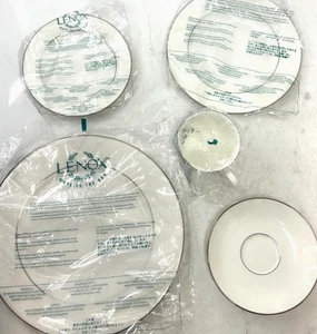 Vintage Lenox Hannah Platinum 5-Piece Place Setting GOOD CONDITION - (N) #46K - Picture 1 of 19