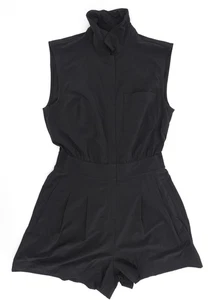 Athleta Romper Womens 4 Black Sleeveless Mock Neck Zipper One Piece Activewear - Picture 1 of 16