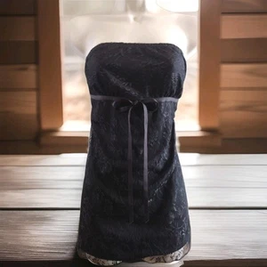 Meghan Noland Vintage Black Strapless lace Babydoll Top Grunge Goth Whimsy Small - Picture 1 of 11