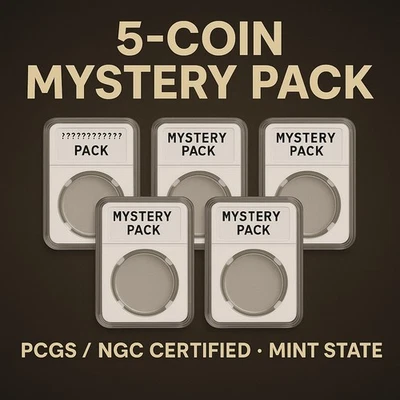 🔥 5-Coin Mystery Slab Pack – PCGS / NGC Certified US Coins – Mint State - Image 1 of 4