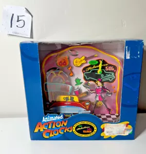 Vtg The Fabulous 50s Animated Action Clock Moves 24hrs Blacklight Sensitive New - Picture 1 of 5