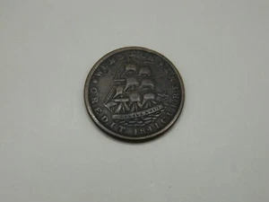 1841 WEBSTER MONETA DI CREDITO, "NON UN CENTESIMO PER OMAGGIO", GETTONE TEMPI DURI - Foto 1 di 2