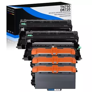 High Yield for Brother 3x TN750 Toner+2PK DR720 Drum Unit MFC-8950DWT DCP-8110DN - Picture 1 of 23
