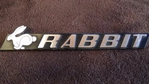 VINTAGE VOLKSWAGEN RABBIT 8" Emblem Badge Aluminum 171 853 687E Original - Picture 1 of 3