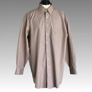 Camisa de vestir marrón para hombre ROUNDTREE YORKE etiqueta dorada años 80 sin punta de hierro 16,5x33 - Imagen 1 de 11