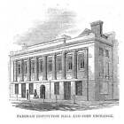 FAREHAM The Institution hall & Corn Exchange - Antique Print 1860