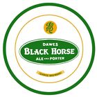Dawes cheval noir Ale & Porter NEUF panneau métallique : 14 pouces diapositives Version ronde acier