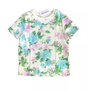 T-shirt floreale vecchia navy manica corta taglia 3T (A2) - Foto 1 di 1