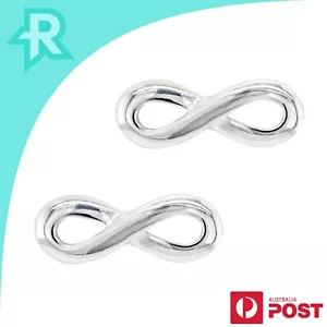 Infinity Sterling Silver 925 Stud Earrings - Picture 1 of 7