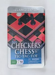 New - Checkers Chess & Tic-Tac-Toe Board Game 2009 Cardinal MJM Australia Sealed - Picture 1 of 6