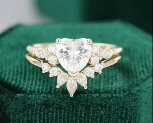 Her Forever One Love Engagement Ring Set In 935 Argentium Silver With Sapphire - Picture 1 of 9
