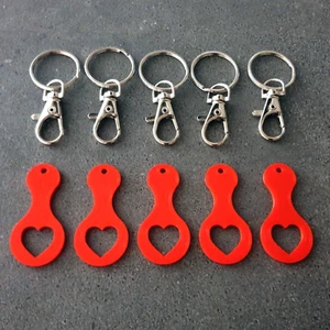 5 x Einkaufswagenchip Herz sofort abziehbar Einkaufswagenlöser Rot - Bild 1 von 1