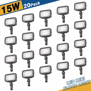 20PCS -15W Mini LED Flood Light Commercial Outdoor Floodlight With Knuckle Mount - Picture 1 of 16