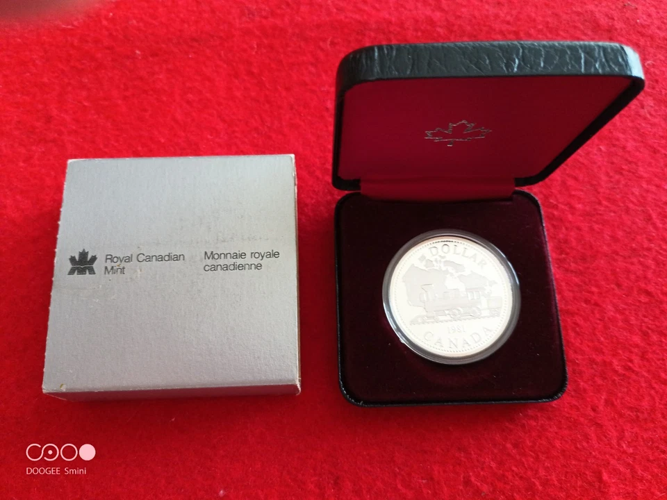 Dollaro Canadese Argento FDC transcanada railway 1981 REGINA ELISABETTA II - Immagine 1 di 3