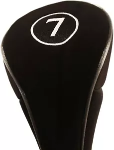 NEW BLACK NEOPRENE ZIPPER #7 FAIRWAY WOOD GOLF CLUB HEADCOVER HEAD COVER COVERS - Picture 1 of 7
