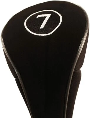 PACIFIC GOLF CLUBS NEW BLACK NEOPRENE ZIPPER #7 FAIRWAY WOOD GOLF CLUB HEADCOVER HEAD COVER COVERS