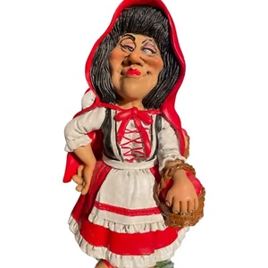Caricature figurine little red riding hood resin 7” collectible rare - Picture 1 of 7