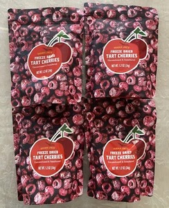 4 Packs Trader Joe's Freeze Dried Unsweetened Tart Cherries Pitted 1.2 oz Each - Picture 1 of 2