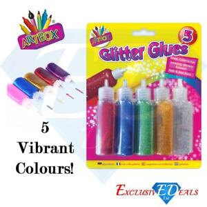 5 Pack Glitter Glues - Children's Art Craft Shimmer School Supplies - ArtBox 