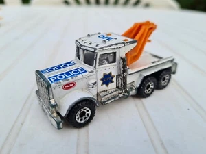 Vintage Matchbox Superfast Peterbilt Police Wreck Truck, White. All Original - Picture 1 of 6