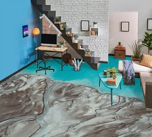 3D Blue Texture 40RAIN30 Floor WallPaper Murals Wall Print Decal AJ Honey - Picture 1 of 5