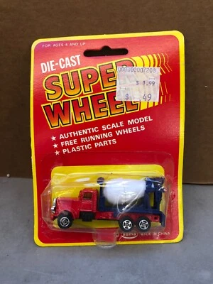 VINTAGE SUPER WHEELS PETERBILT CEMENT TRUCK RED - Image 1 of 2