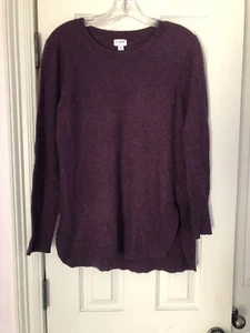 J Crew Classic Preppy Sweater Medium Womans Burgundy Cotton Wool Tunic Cozy - Picture 1 of 8