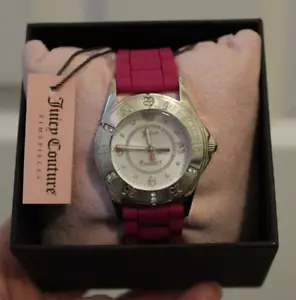 Juicy Couture Time Pieces Silver Dial Watch Crystals Silicone Band NEW (1900674) - Picture 1 of 11