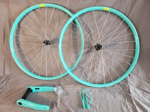 29" Wheels KandyBikes, Cranks, and Cage, Custom coated Turquoise sparkle Boost - Picture 1 of 5