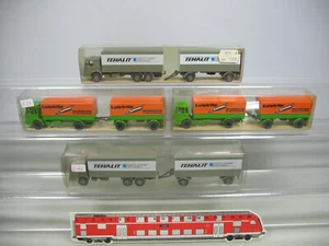 4X Wiking H0 1:87 MAN Camion: 424 Leistritz+ 471 Tehalit, Mint+ 3X Box #AF74-0,5 - Foto 1 di 3