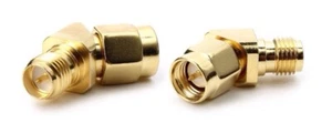 Adapter kątowy wtyczka SMA męska odwrócona RP-SMA z pinem + antena z gwintem zewnętrznym - Zdjęcie 1 z 1