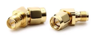 REALACC Winkel Adapter SMA-Stecker male Reversed RP-SMA mit Pin + Außengewinde Antenne