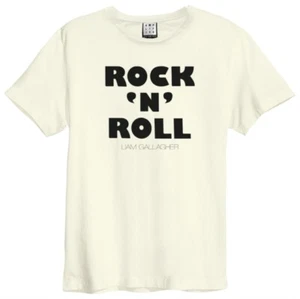 T-SHIRT Liam Gallagher Rock n Roll verstärkt Vintage weiß - Bild 1 von 1