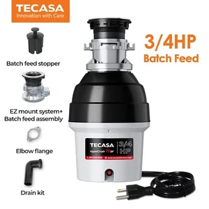 3/4 HP Garbage Disposal Batch Feed Stainless Steel Food for Kitchen 2-4 People - Picture 1 of 12