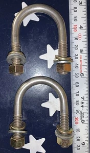 1-1/2” U-Bolt 3/8-16 SAE 304L Stainless Pack of 2 (Hardware Not SS) Size In Pics - Picture 1 of 6