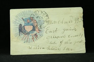 Civil War: Washington DC 1860s Patriotic Cover to East Gaines, NY - Picture 1 of 2