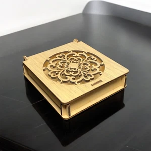 Handmade Decorative Wooden Box - Jewelry Organizer with Carved Floral Pattern - Picture 1 of 12